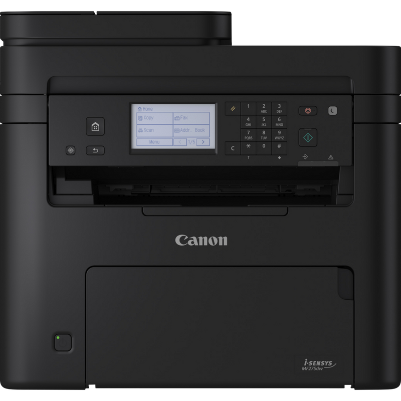 МФУ Canon i-SENSYS MF275DW       (A4,Printer/Scanner/Copier/FAX/Duplex, 2400x600 dpi, Mono, 29 ppm, 256 Mb, 1200 Mhz , tray 150 pages, LCD (5 строк), USB 2.0, RJ-45, WIFI cart. 071 стартовый тонер в комплекте)