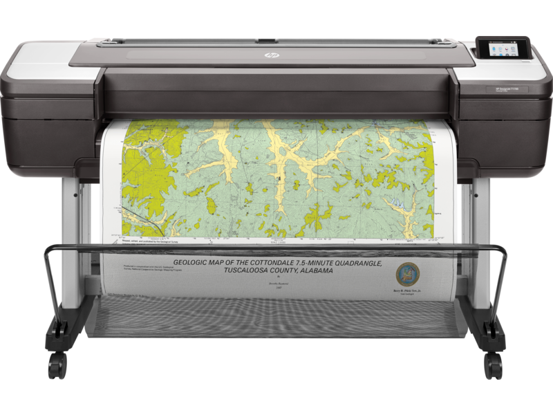 Плоттер HP DesignJet T1700 44-in Printer 6 ink color, 2400x1200 dpi, 116 pages/hr A1, 128Gb + 500Gb HDD, sheet & roll feed, automatic cutter, Ethernet+USB Type-A host port, Stand